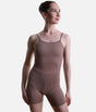 Front view of the So Danca LS70 Nut biketard with a scoop neckline and shallow V-shaped waist seam