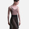 So Danca LS71 Black mesh ballet skirt with a wide waistband, worn over a Nut leotard