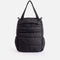 So Danca LS72 Luciana Sagioro quilted dance bag in black, showing front zip pockets, side pockets and carry handles.
