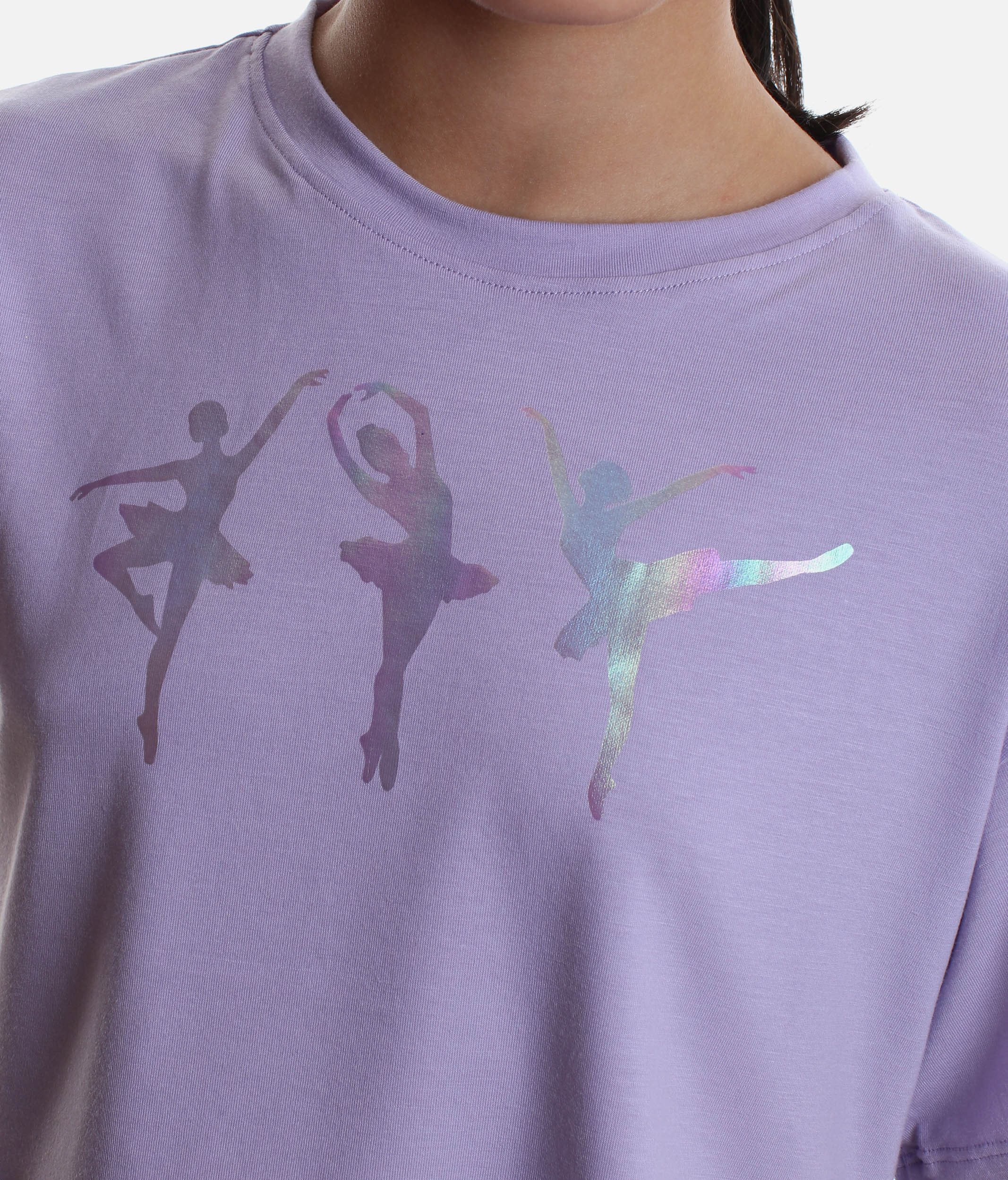 Girls dance Crop Top, Ballerina Print - 1563