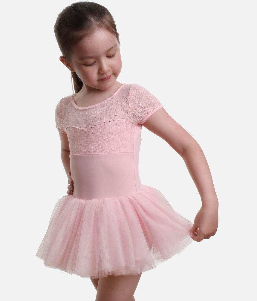Majesty Cap Sleeve Tutu Dress, Daisy Lace Detail  - M1564C