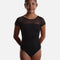 Girls Short Sleeve Printed Leotard with Triple Cross Back Detail - M20008C
