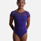 Girls Short Sleeve Printed Leotard with Triple Cross Back Detail - M20008C