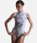 AURA WHITE MARBLE Print Ballet Leotard, Premium Dancewear