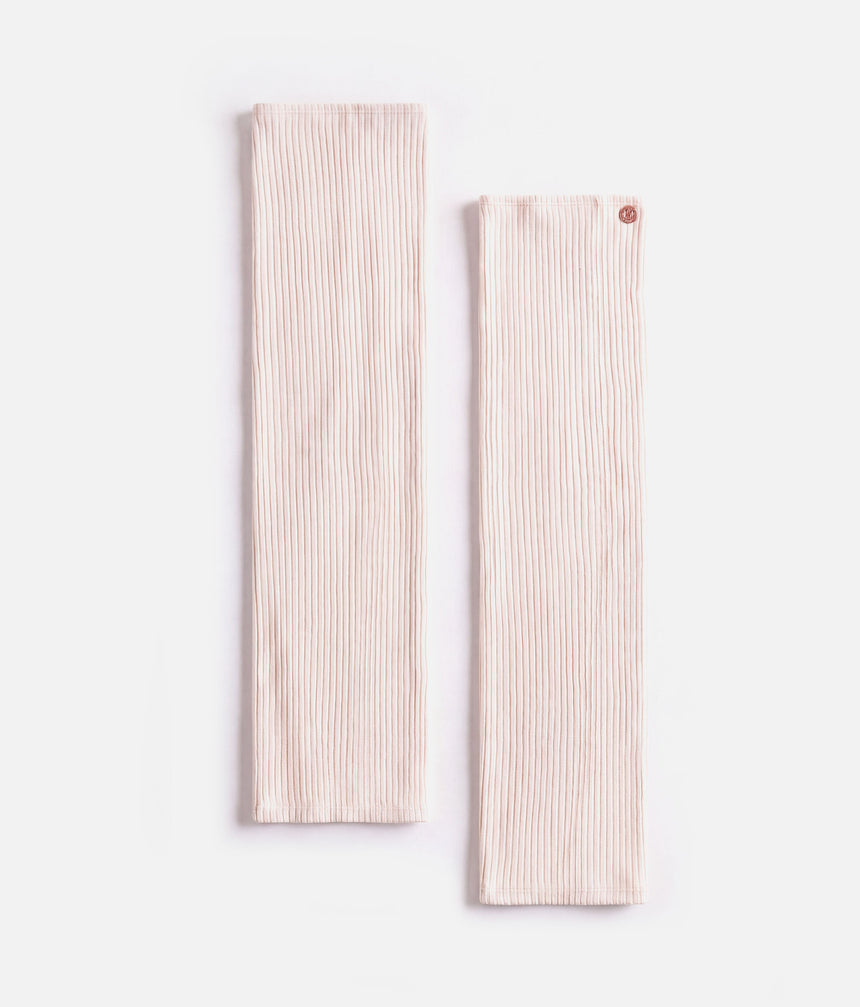 Knit Ballet Legwarmers, 65cm • Soft Pink & Light Cream