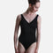 Brisa Black Ballet Leotard • V Neck and Open Back Design