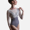 PENELOPE BLUE Lace Ballet Leotard, 3/4 Sleeve Open Back Dancewear