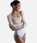 Reversible Knit Ballet Top • Cropped Long Sleeve Warm-Up - Mila