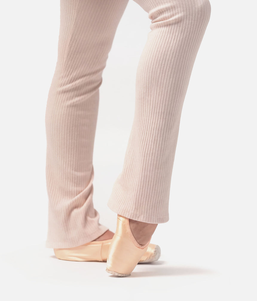 Knit Ballet Legwarmers, 65cm • Soft Pink & Light Cream