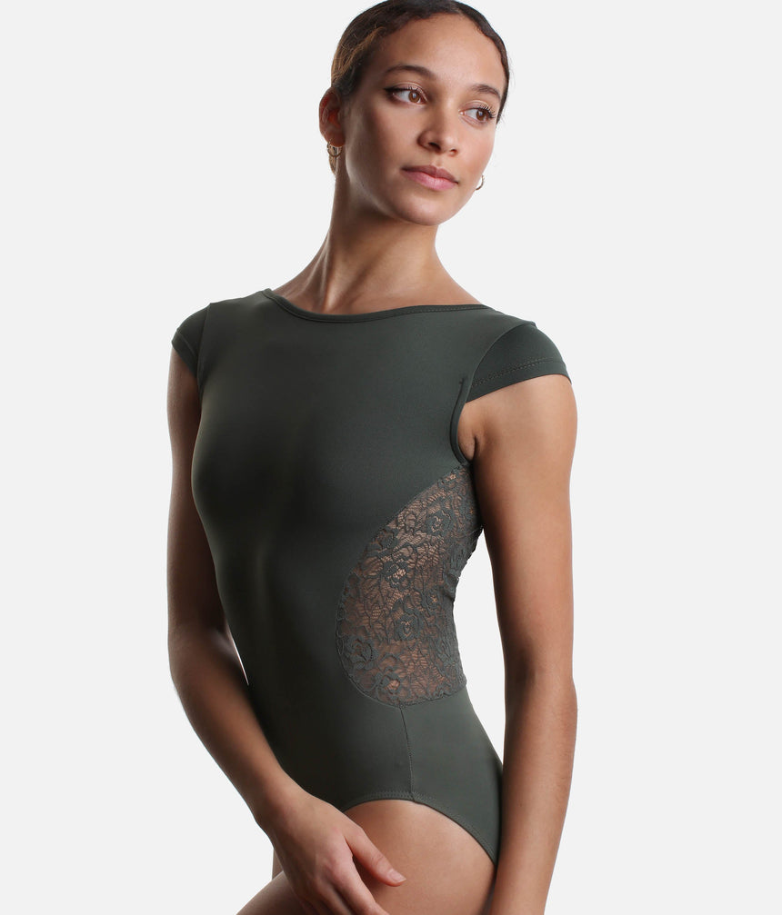 Low Back Cap Sleeve Leotard - MAEVA