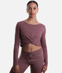 MEGUMI Bamboo Warm-Up Top – Elegant Twist Front Crop