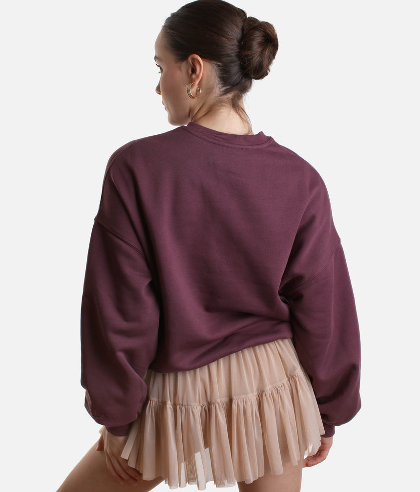  Merlot CLOUD SWEATER - Oversized Crewneck for Cozy Comfort