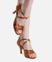 Latin Dance Shoes with Satin X-Strap Design, Gel Padding, Ultra-Flexible Sole - MIA