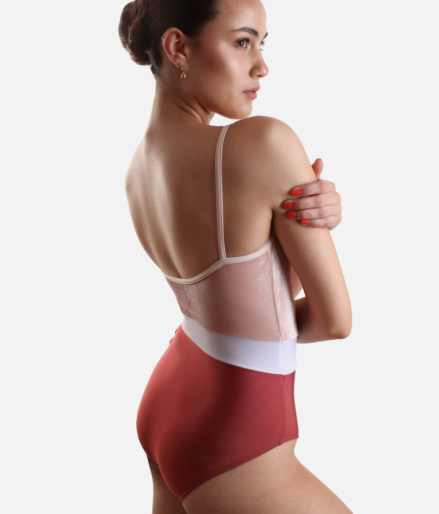 Striking Contrast Camisole Leotard in Fox - MICAH