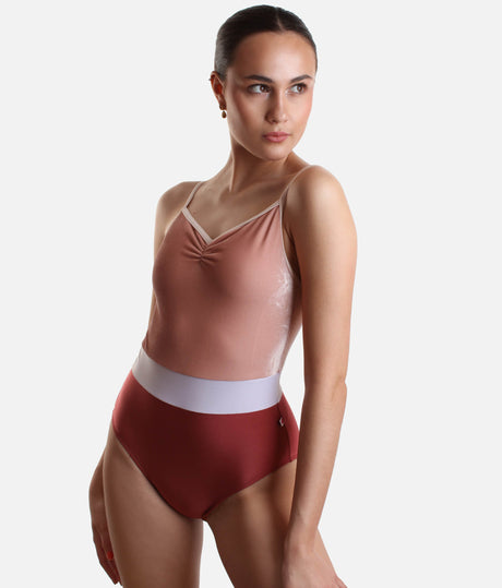 Striking Contrast Camisole Leotard in Fox - MICAH