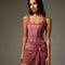Dancer wearing a Rose Bodile Mika mesh ballet skirt with gathered ruching and a left-side split over a leotard.
