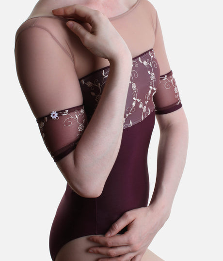 MINERVA GL Turandot • Embroidered ¾ Sleeve Ballet Leotard, Golden Label Collection