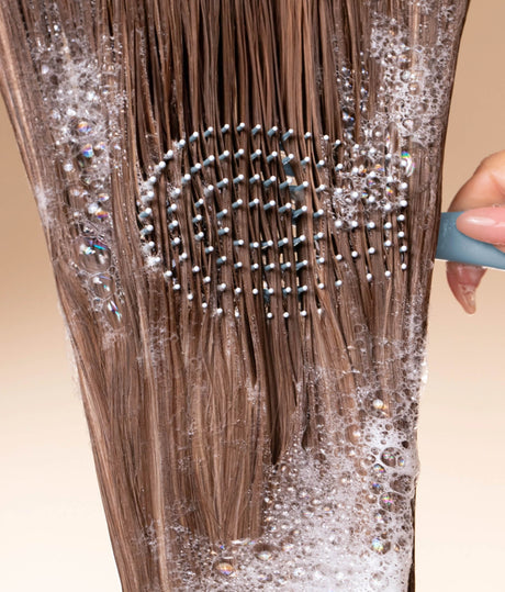 Haze Blue Detangling Flexi Brush Mini – Soft, Flexible Bristles