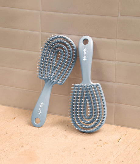 Haze Blue Detangling Flexi Brush Mini – Soft, Flexible Bristles
