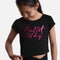 Girls Cropped Dance Top, Ballet Print - 745