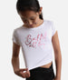 Girls Cropped Dance Top, Ballet Print - 745