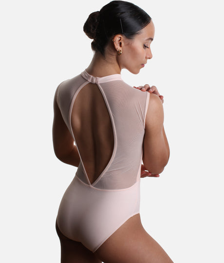 MIRELLE High Neck Lace Ballet Leotard – Elegant Open Back