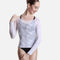 Floral Body Pop Long Sleeve Dance Top, Super Stretch Warm-Up Layer - 818