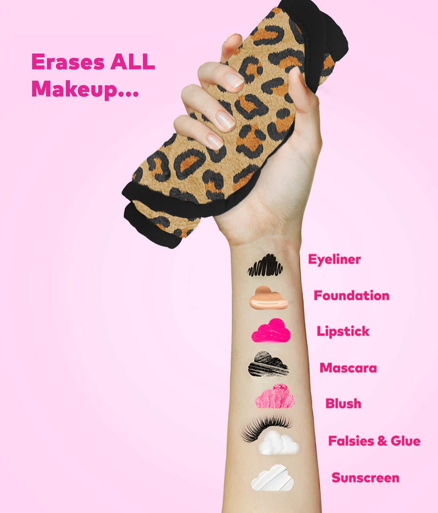 Leopard Print MAKEUP ERASER PRO – Reusable Wipe for Heavy Makeup