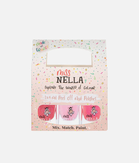 Pink Glitter Nail Polish Trio, Non-Toxic Peel-Off Set for Tweens