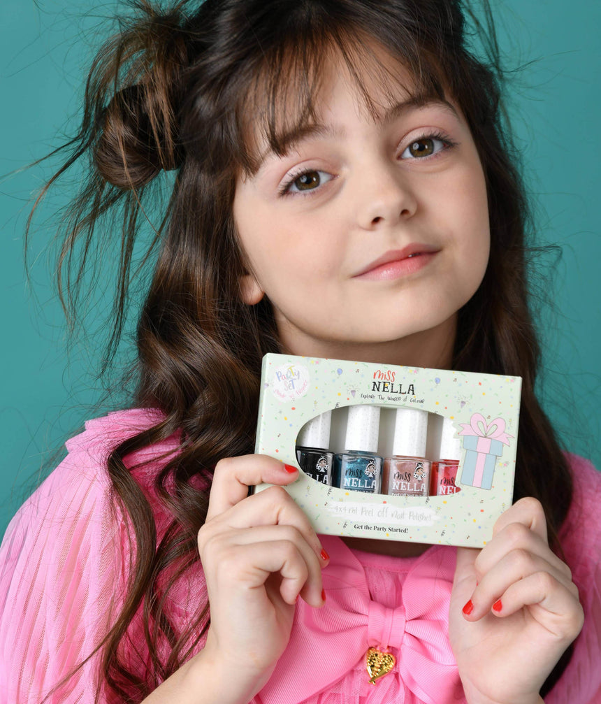 Party Collection Nail Polish Set for Kids, Peel-Off, Non-Toxic, Water-Based