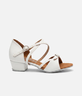 Girls Natasha White Ballroom & Latin Competition Shoes • Lightweight Feel
