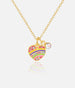 Girls Necklace, Crystal Rainbow Heart - Sweet Petite