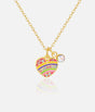 Girls Necklace, Crystal Rainbow Heart - Sweet Petite