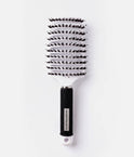 No Nasties White kids detangling hair brush with a curved vented head and textured black handle