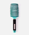 No Nasties Blue kids detangling hair brush with a curved vented head and textured black handle