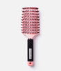 No Nasties Pink kids detangling hair brush with a curved vented head and textured black handle