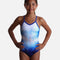 Cami-Strap Gymnastics Leotard, Ocean Print - WATERBURST