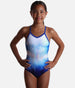 Cami-Strap Gymnastics Leotard, Ocean Print - WATERBURST