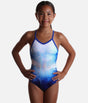 Cami-Strap Gymnastics Leotard, Ocean Print - WATERBURST
