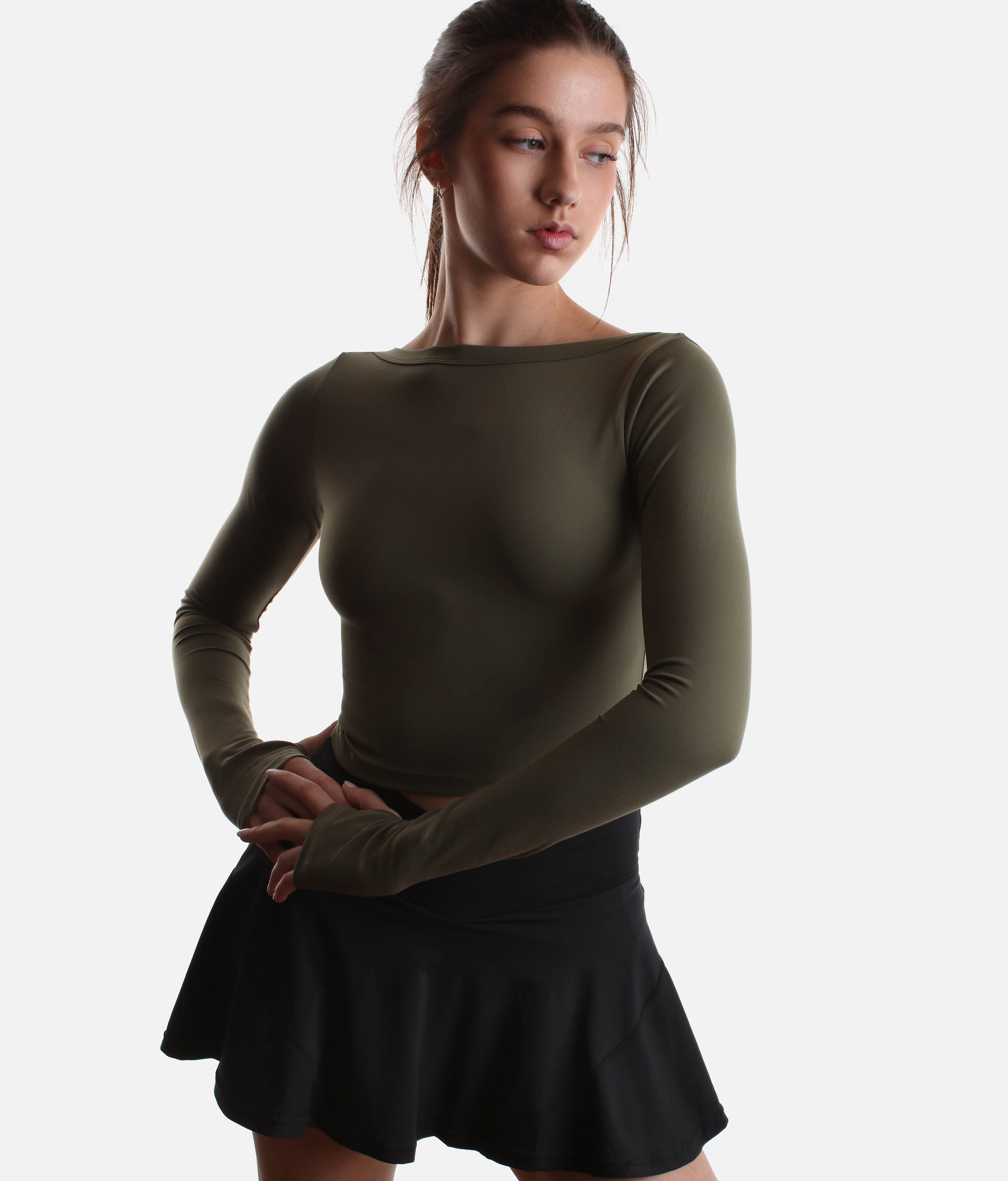 Your Favorite Long Sleeve Top in Dark Olive – Crewneck & Boatneck