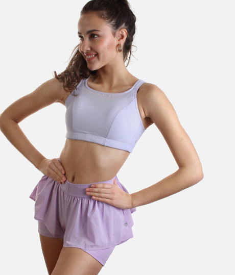 ON THE RUN Ruffle Shorts - Lilac Magic