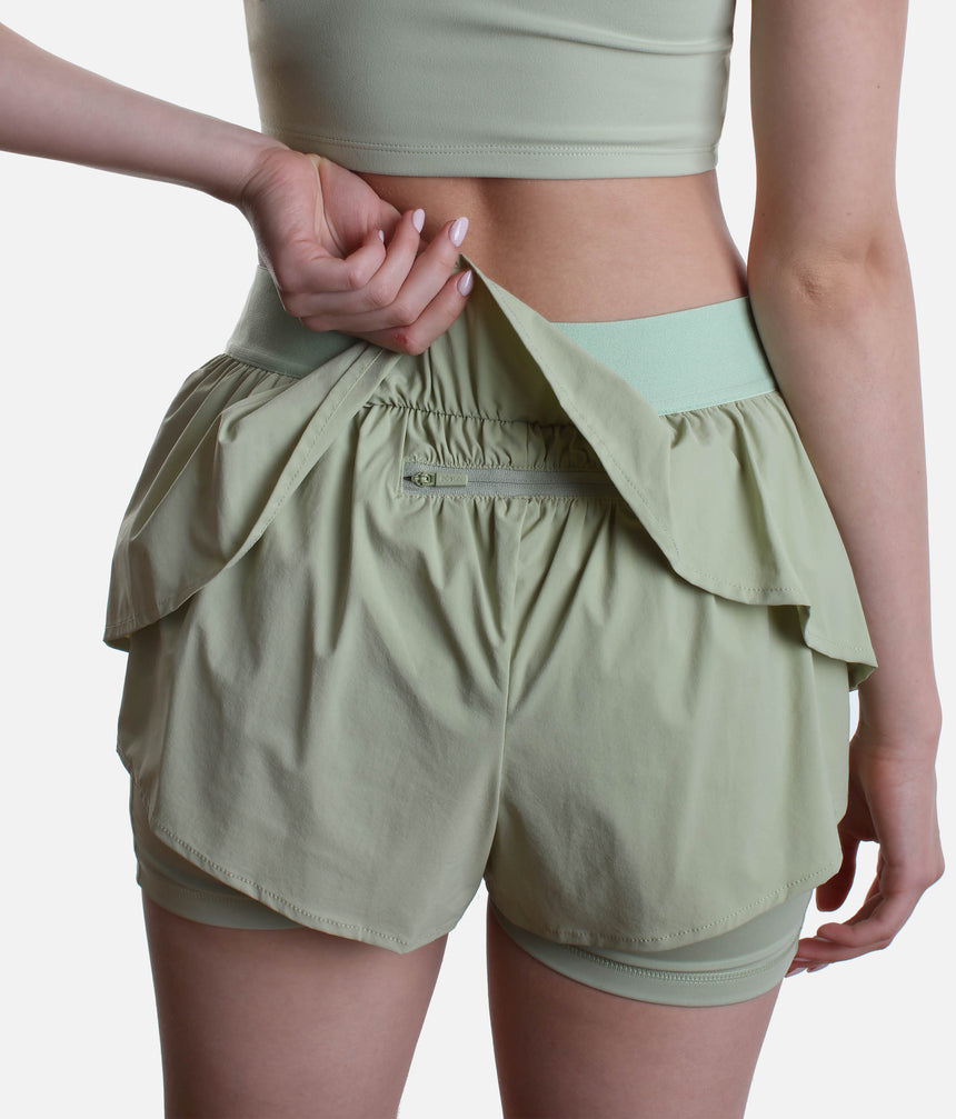 ON THE RUN SHORT in Pistachio - V-Waist Running Shorts