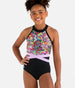 High-Neck Halter Gymnastics Leotard - PARTY ANIMAL