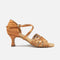 PortDance PD137 Premium Latin Dance Shoes • 50mm Heel, Dark Tan