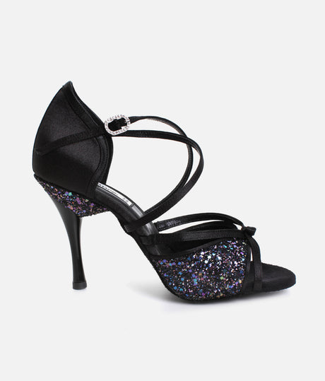 Elegant Salsa & Tango Dance Heels with Versatile Buckle, 75mm Heel - PD801 PRO