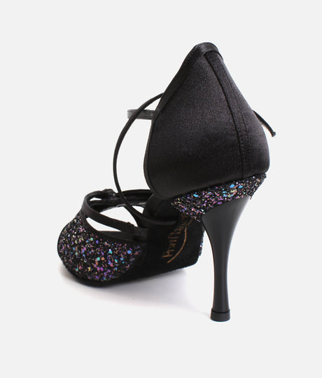 Elegant Salsa & Tango Dance Heels with Versatile Buckle, 75mm Heel - PD801 PRO