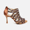 Glitter Tango & Salsa Sandal with Back Zip, Flared 70mm Heel - PD803