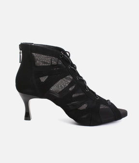 Lace Up Social Dance Shoes with Open Toe, Back Zipper, 50mm Heel - PD819