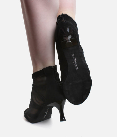 Lace Up Social Dance Shoes with Open Toe, Back Zipper, 50mm Heel - PD819