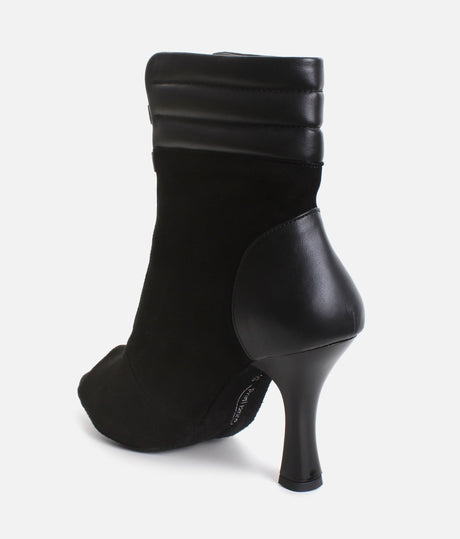 Elegant Peep-Toe Dance Heels with Adjustable Laces, 80mm Flare Heel - TATIANA